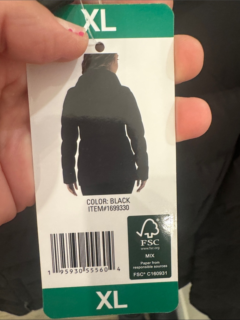 Women’s (Sz XL) Black Puffer Jacket/ Hood - Picture 3 of 9